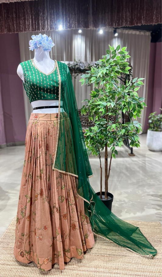 Gulbagh Grace - Banarasi Tissue Lehenga Set