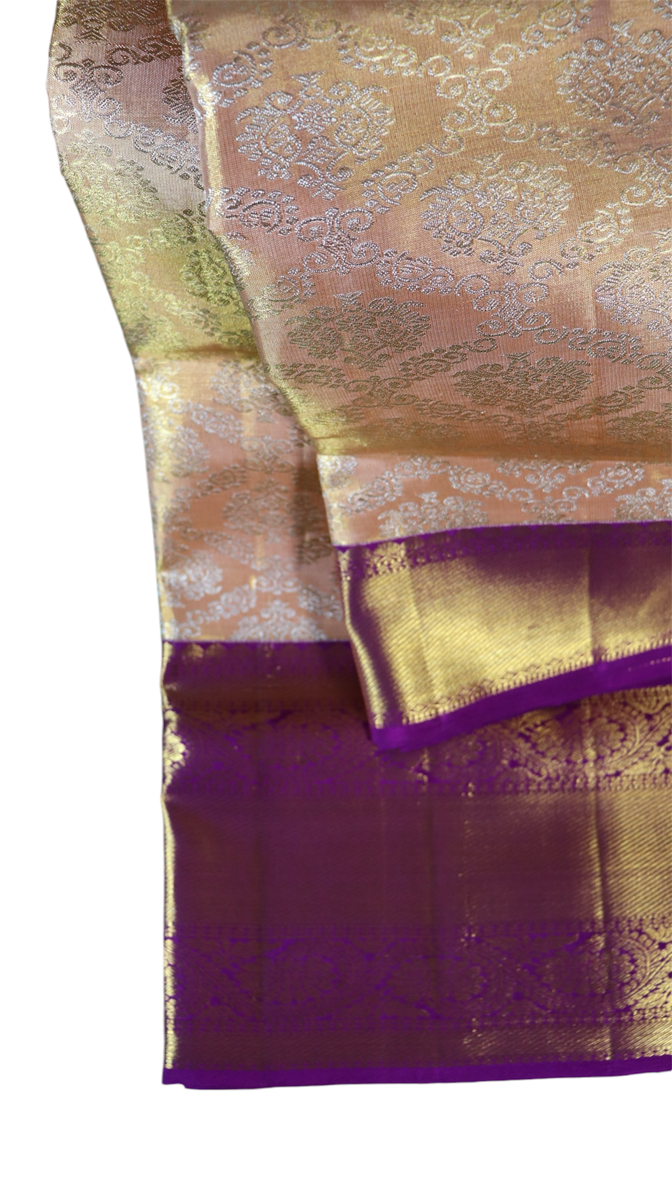 Elegant Gold and Brown Kanchipuram Silk Saree