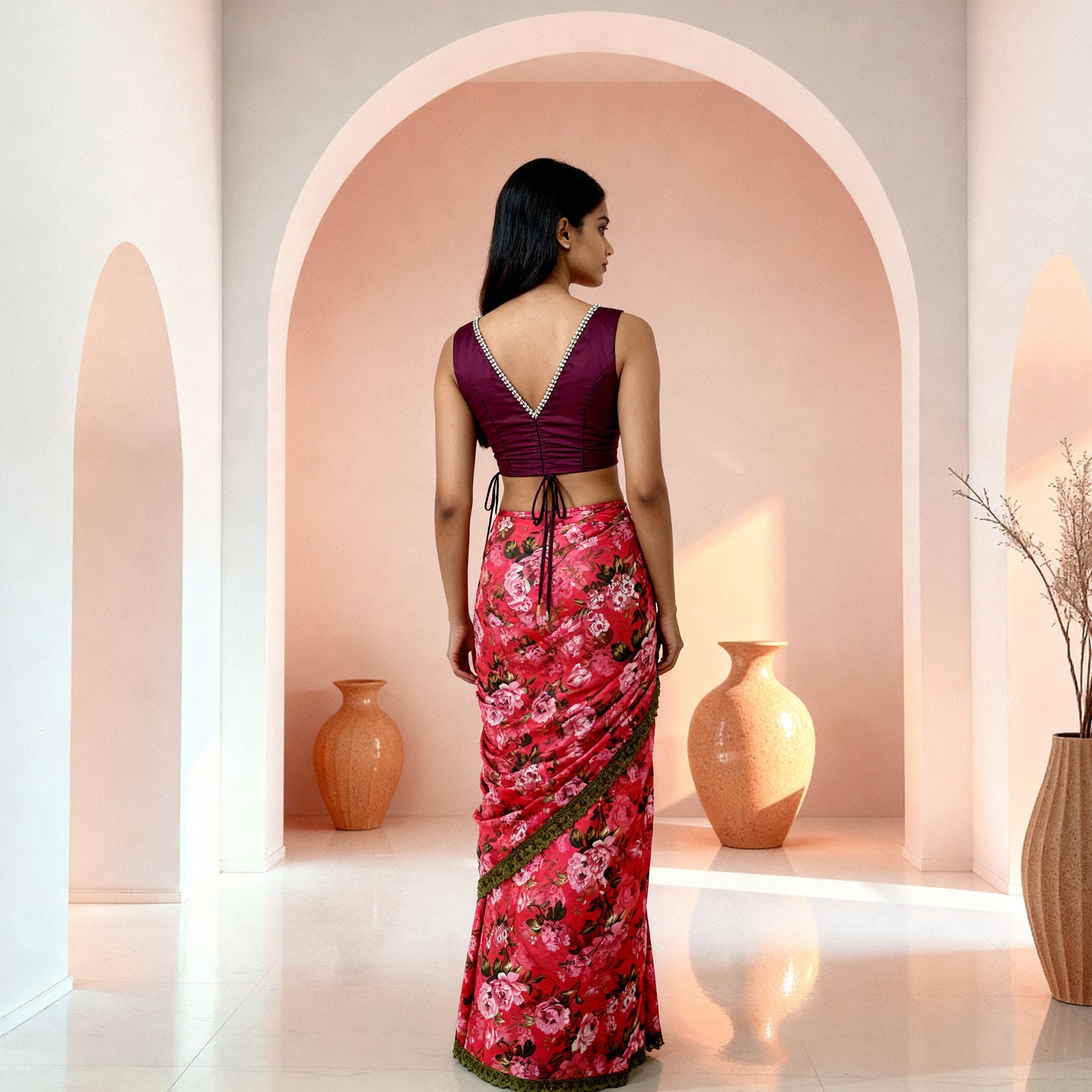 Crimson Petal Saree (Georgette Saree)