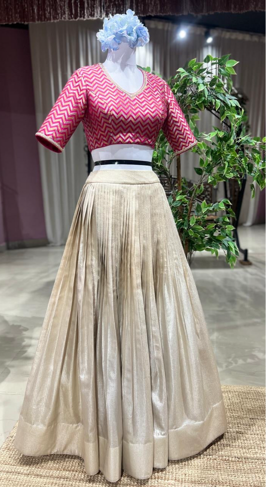 Zig Zag Zest – Banarasi & Gajji Silk Lehenga Set
